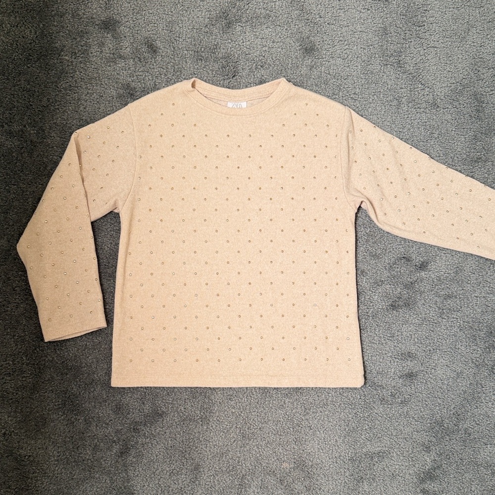 Zara Kids Light Beige Long Sleeve Tee